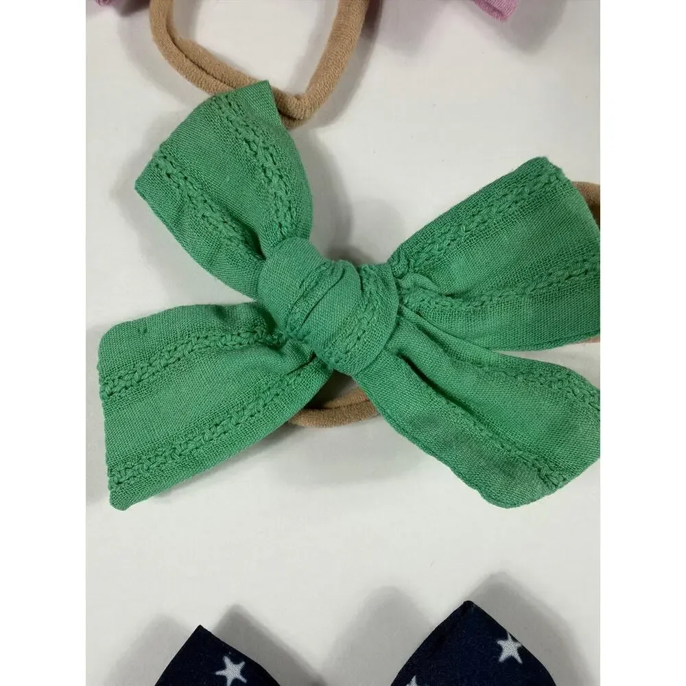 Small Shop Baby Bow Headband Set of 3 Nylon Fabric Bows